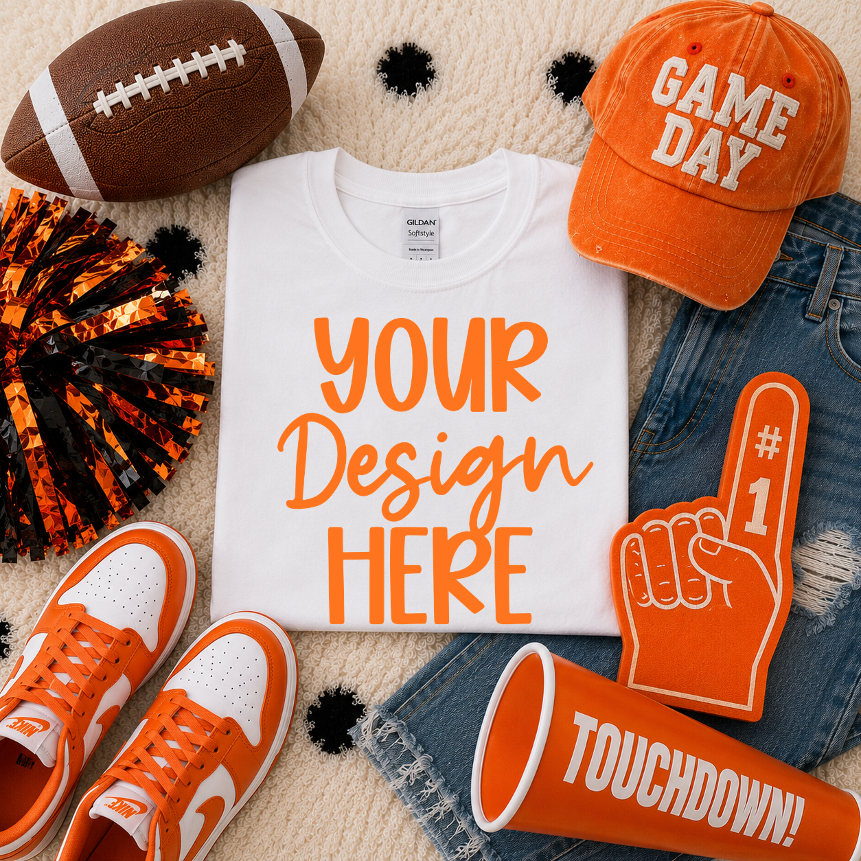 Football Team Mockup (ORANGE): 2026 Shirt Mockup
