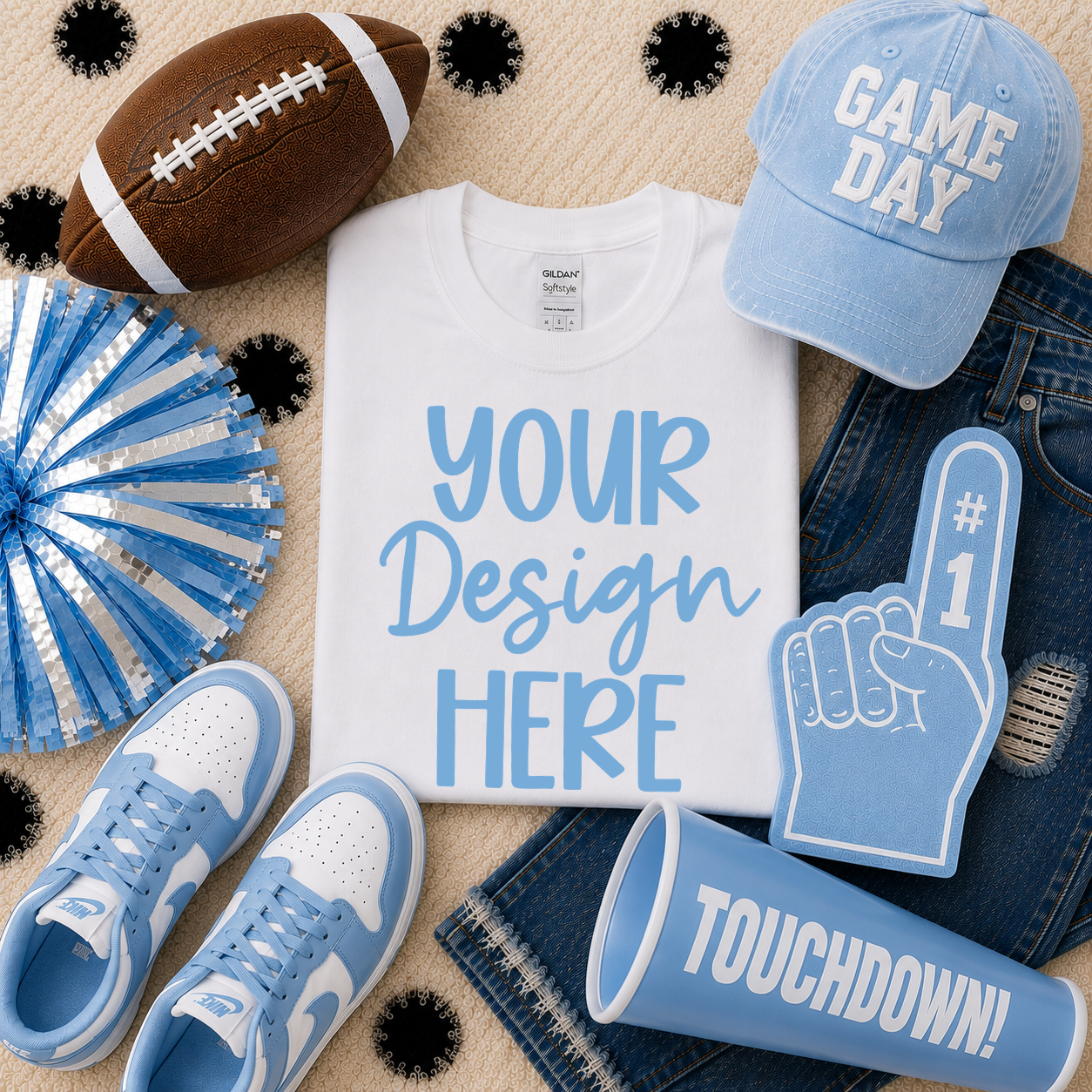 Football Team Mockup (LIGHT BLUE): 2026 Shirt Mockup