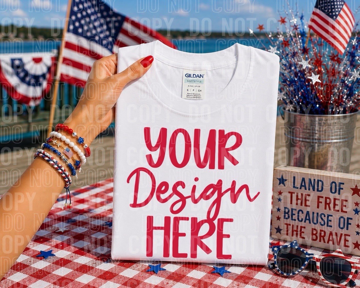 WHITE Land of the Free:2026 Shirt Mockup