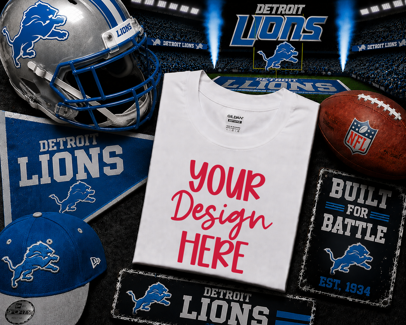 Detroit Football: 2026 Shirt Mockup
