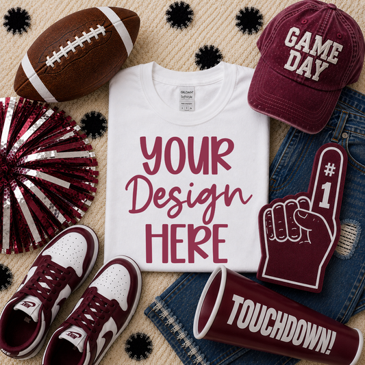 Football Team Mockup (MAROON): 2026 Shirt Mockup
