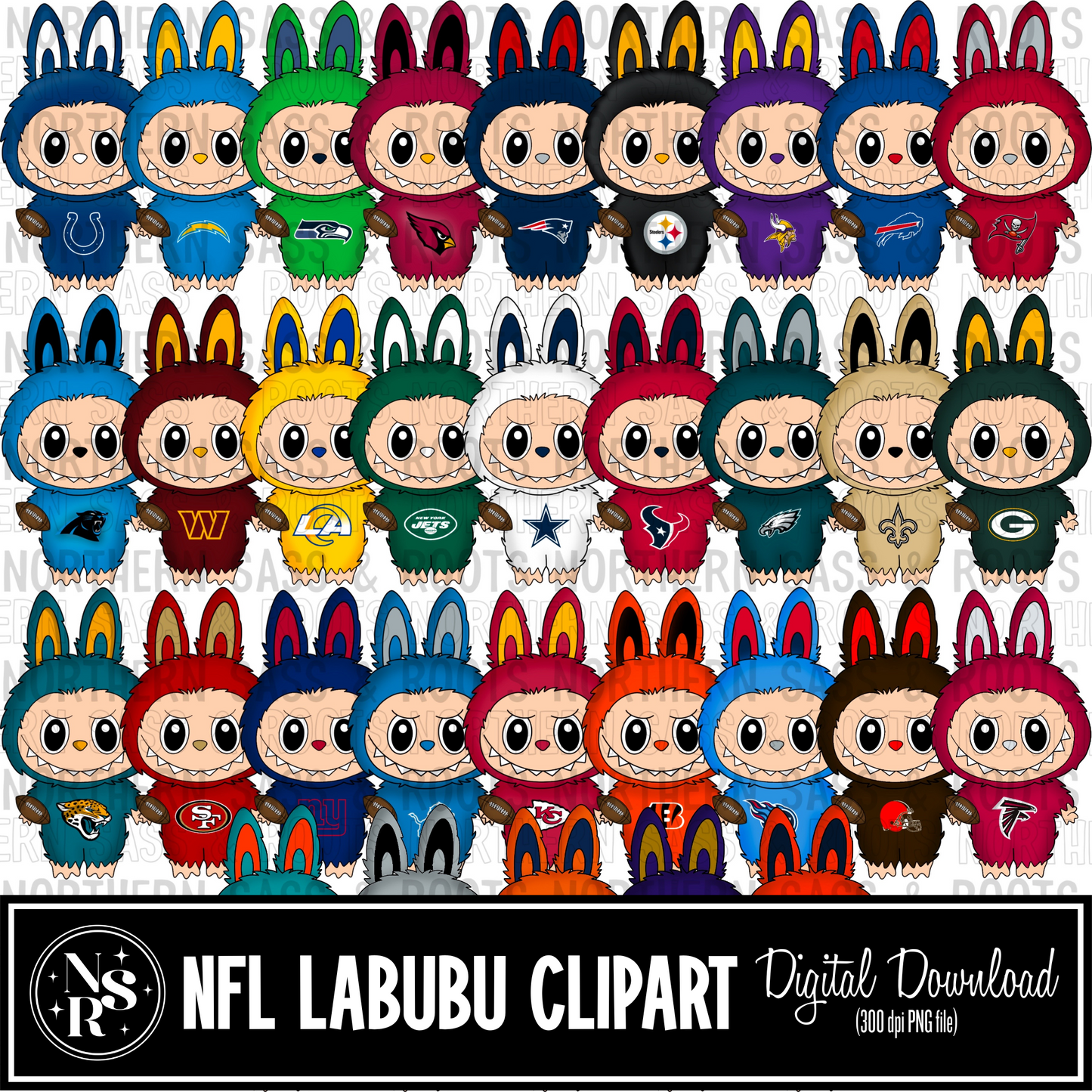 Pro Football Labubu: Clipart