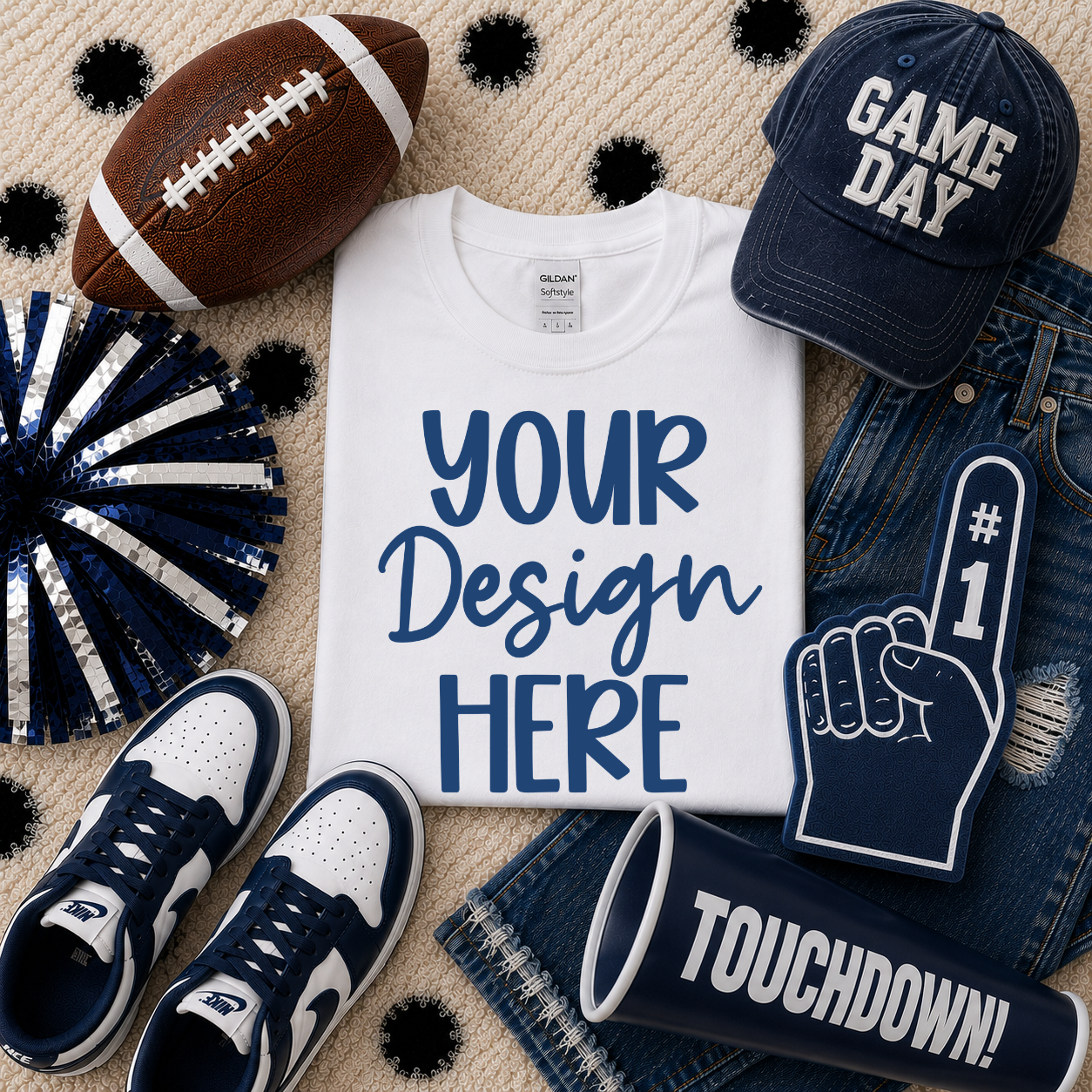 Football Team Mockup (NAVY): 2026 Shirt Mockup