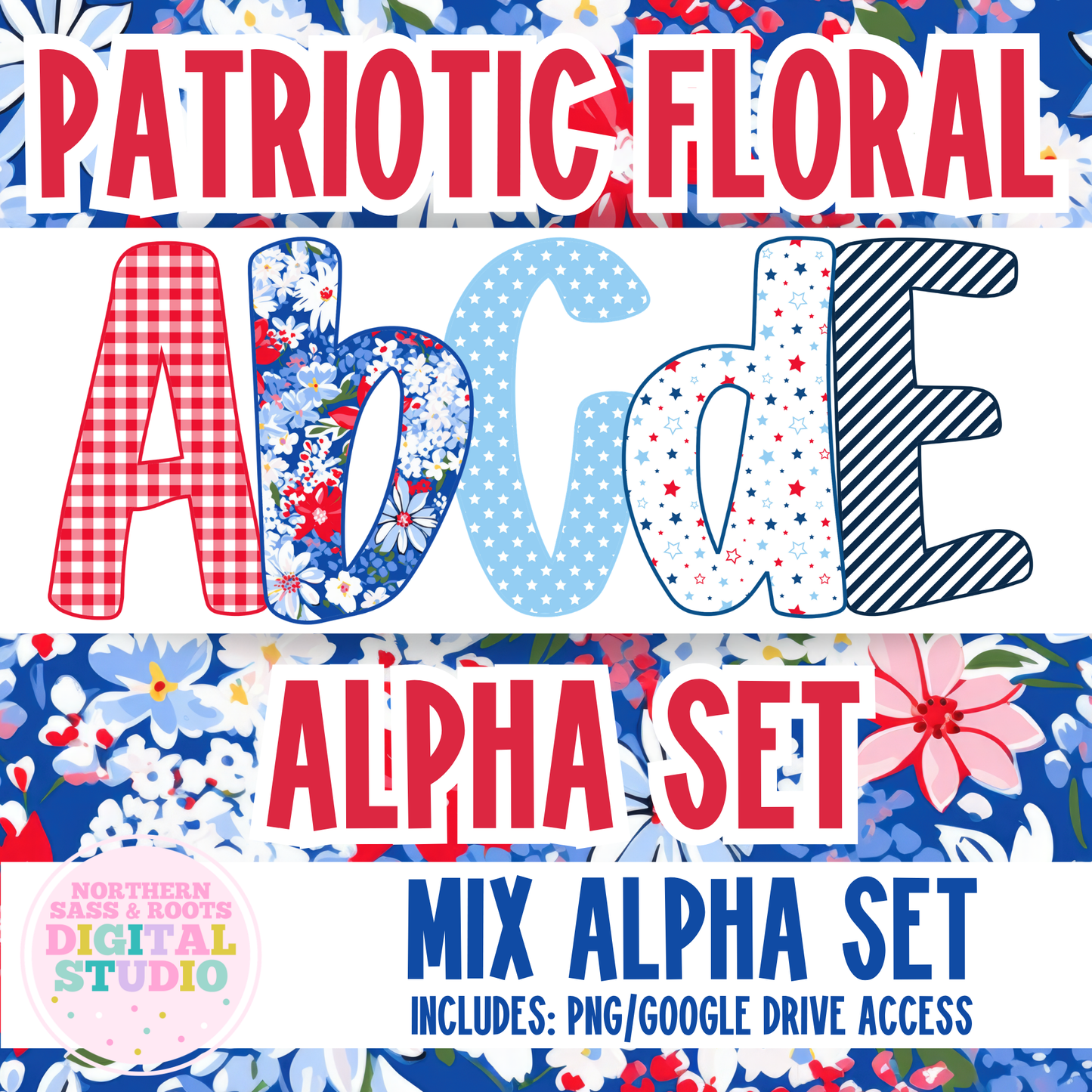 PATRIOTIC FLORAL: ALPHA SET