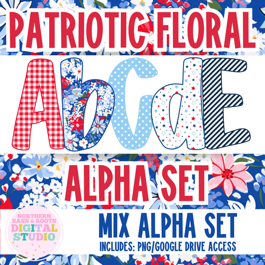 PATRIOTIC FLORAL: ALPHA SET