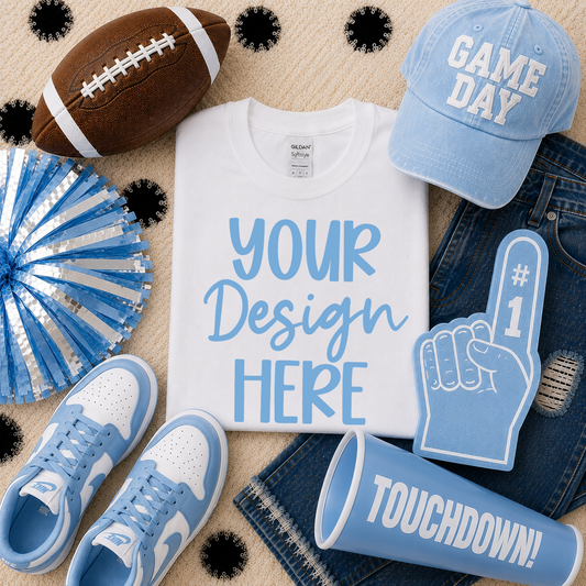 Football Team Mockup (LIGHT BLUE): 2026 Shirt Mockup
