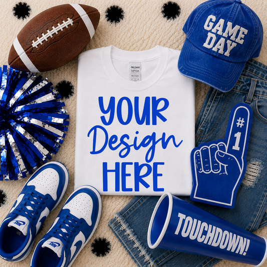 Football Team Mockup (ROYAL BLUE): 2026 Shirt Mockup