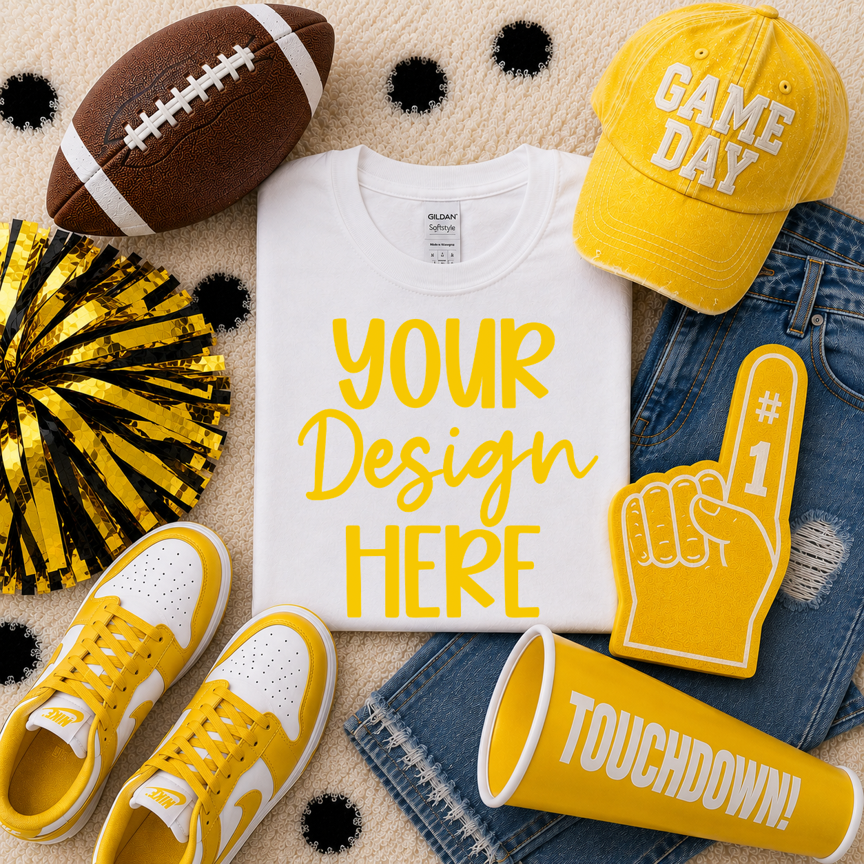Football Team Mockup (YELLOW): 2026 Shirt Mockup