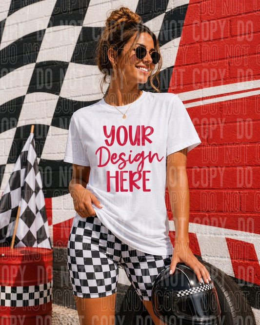 WHITE Racing (Helmet): 2026 Shirt Mockup